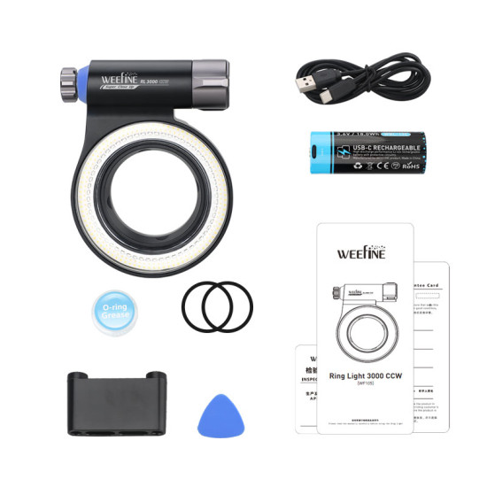 Weefine WF105 RingLight3000 CCW with Flash Mode (M67 threaded)